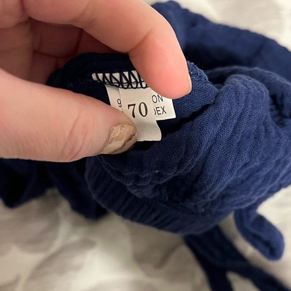 Baby Navy Blue Romper - Picture 2 of 3